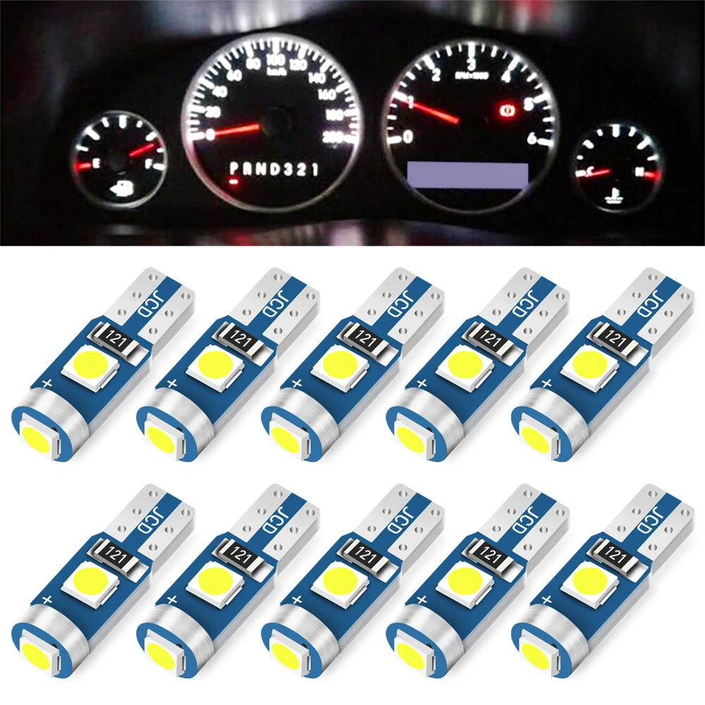 10 светодиодный т. Автомобильные светодиодные лампы T5 для VW Volkswagen Golf Polo Passat Tiguan Jetta