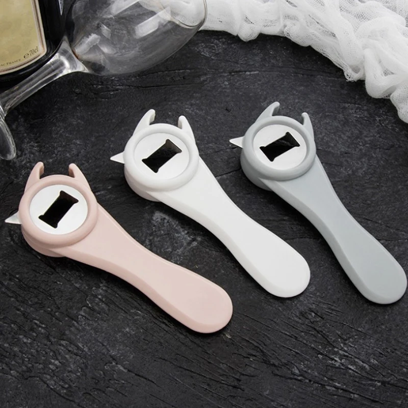 

4 in 1 Opener Multi Functie Twist Flesopener Roestvrijstalen Pot Grijper Kan Wijn Bier Deksel Twist Off Jar opener Keuken Tool