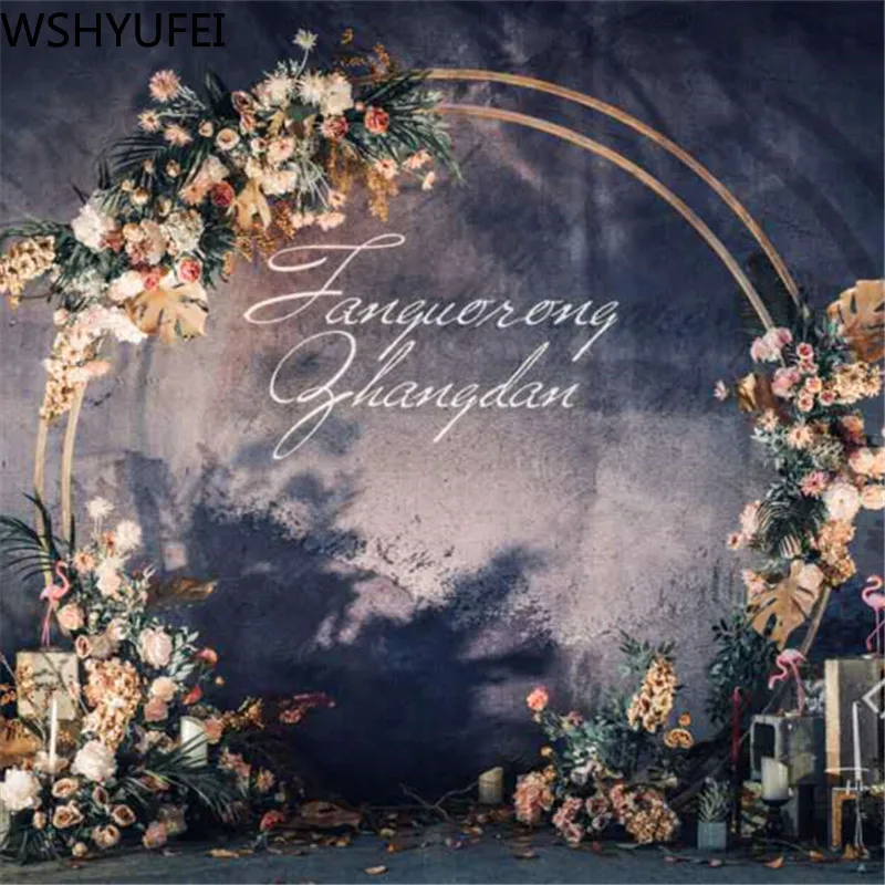 Двойное круглое кольцо из кованого железа арка дверь открытый цветок газон