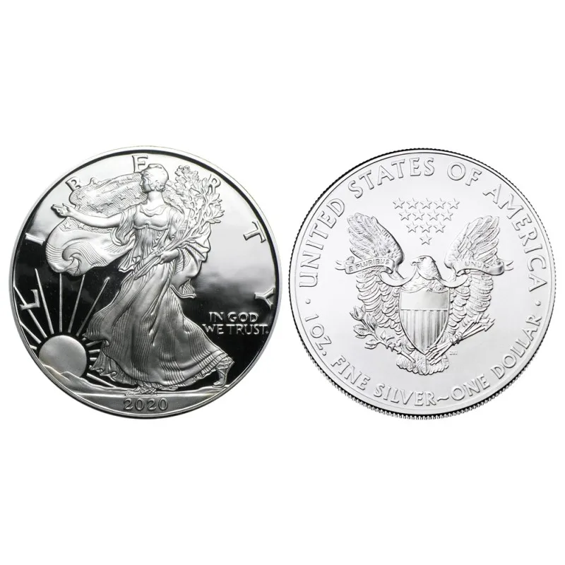 Американская Статуя Свободы монета с изображением орла серебряное покрытие