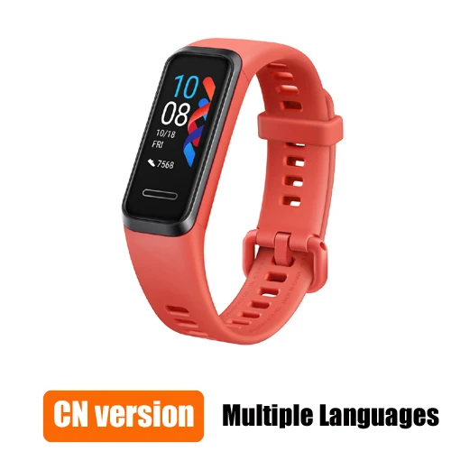 Оранжевый Смарт-браслет huawei Band 4, измеритель уровня кислорода в крови, Смарт-часы, монитор сердечного ритма, новые часы с usb-разъемом, зарядка - Цвет: Оранжевый