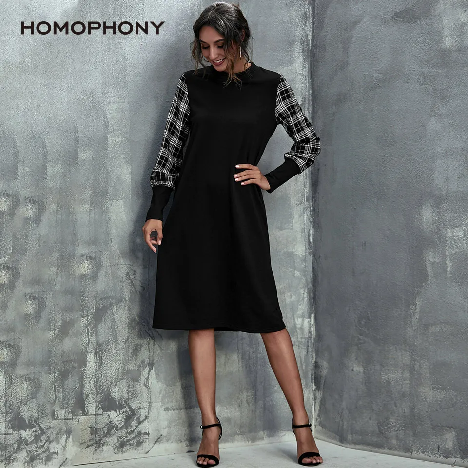 

Платье женское весенне-осеннее в клетку, до колен