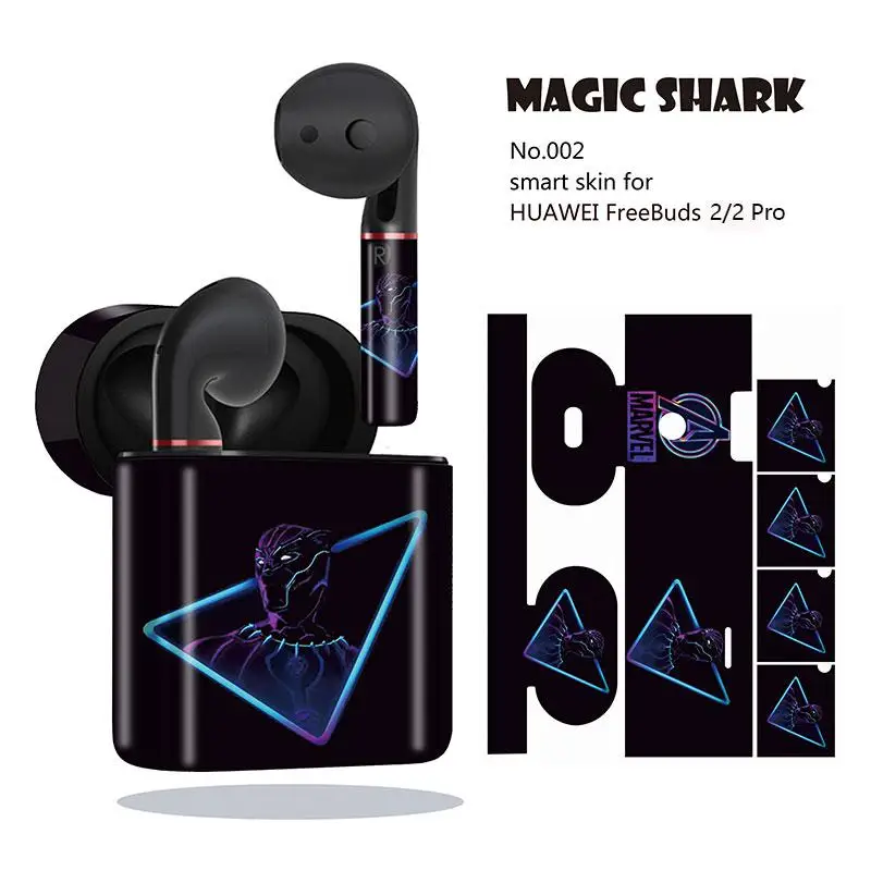Magic Shark Marvel DC Spider Man Defensive Iron Deadpool Captain American Sticker Case for HUAWEI Freebuds 2 Pro | Мобильные