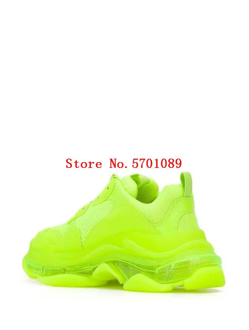 Женские кроссовки с прозрачной подошвой Triple S круглым носком и сетчатыми