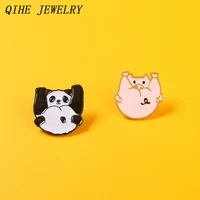 funny panda pig enamel pins animal bend over cute custom pin brooch badge accessories backpack denim gift for friends jewelry
