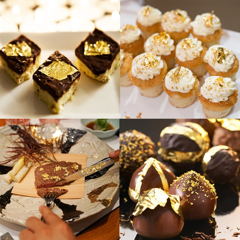 Передача Лист 24K чистый листочек из съедобного золота лист 99.99% золото для Еда