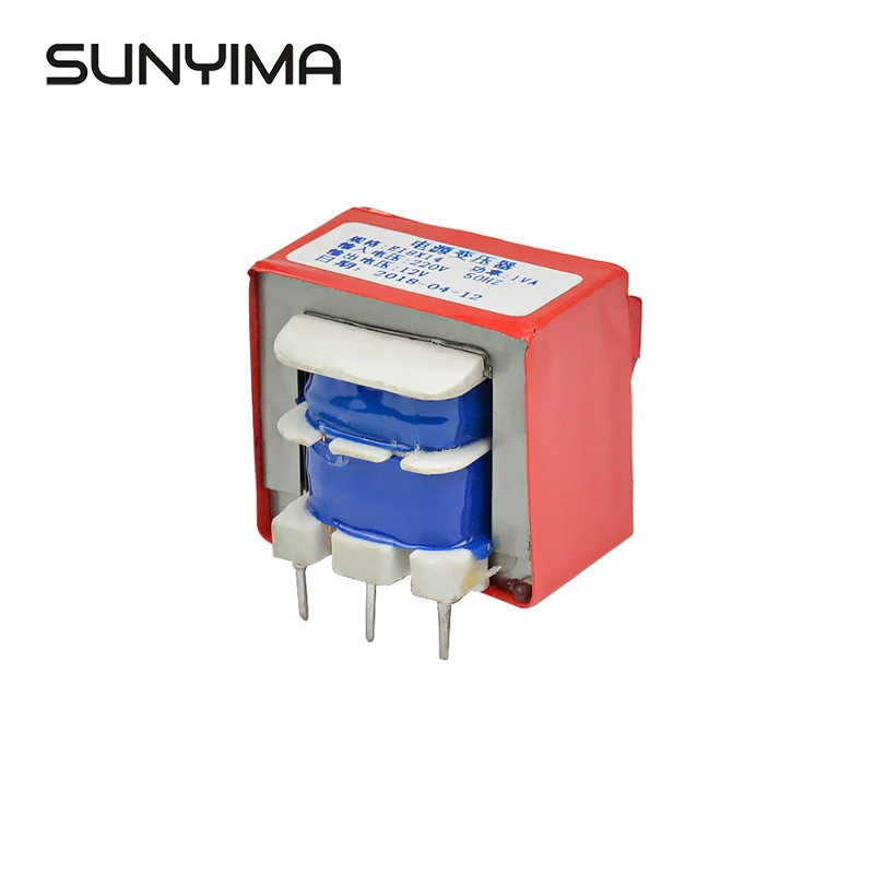 SUNYIMA EI8* 14 AC220V к 12 В постоянного тока трансформатор 1 Вт 50 Гц PCB Pin Однофазный AC изолирующий инвертор трансформаторы