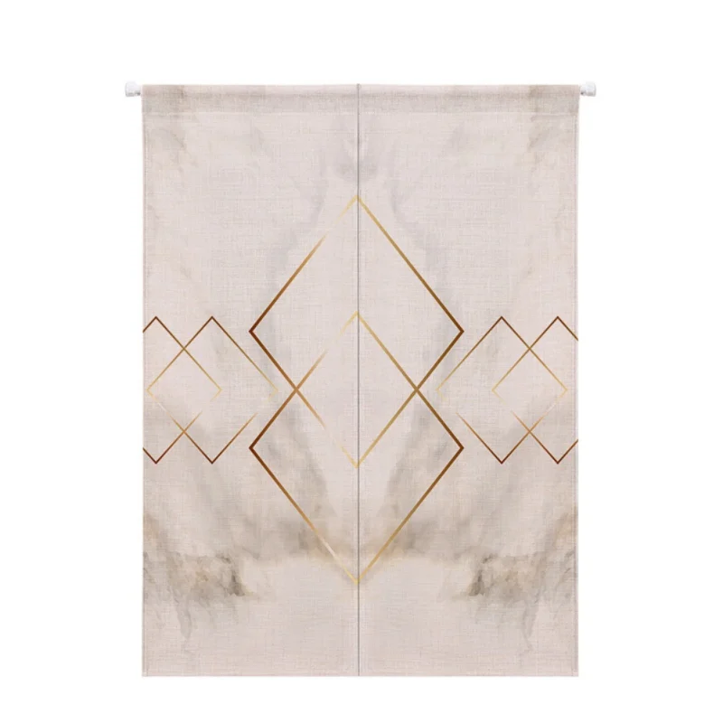 Мраморные геометрические принтованные двери занавески из хлопка и льна Декор