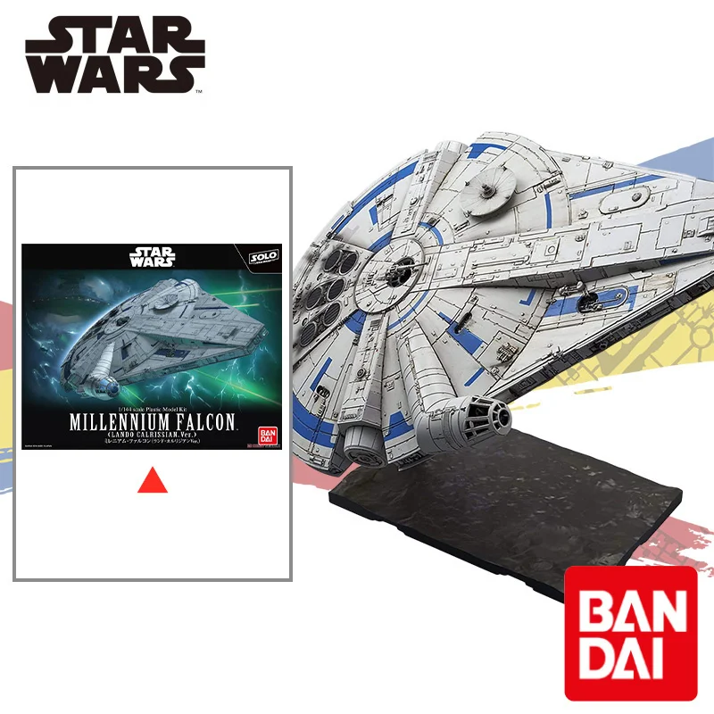 

Bandai оригинальные модели Звездных Войн 1/144 Сокол Тысячелетия, космический корабль, Сборная модель, украшения, коллекционные игрушки для маль...