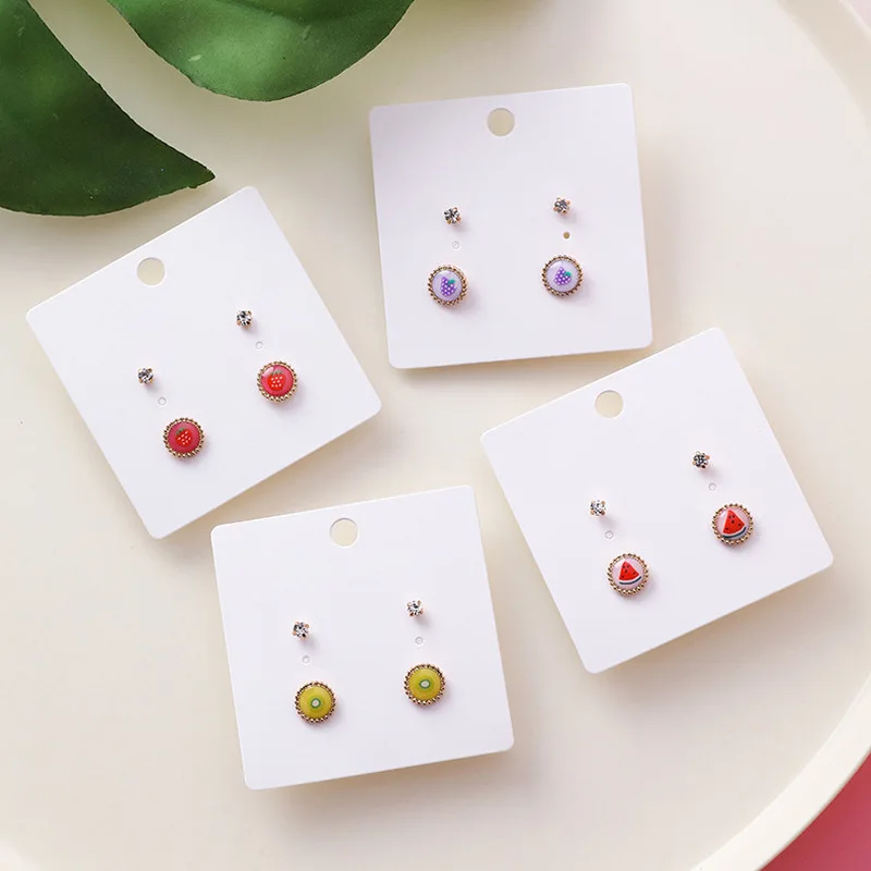 2019 новые летние цветные мини арбуз Клубника Фрукты маленькие серьги гвоздики для