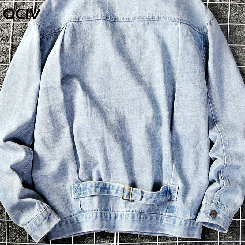 

New Denim Jacket Men's Classic Loose Casual Single-breasted Denim Coat Jean Jacket Men