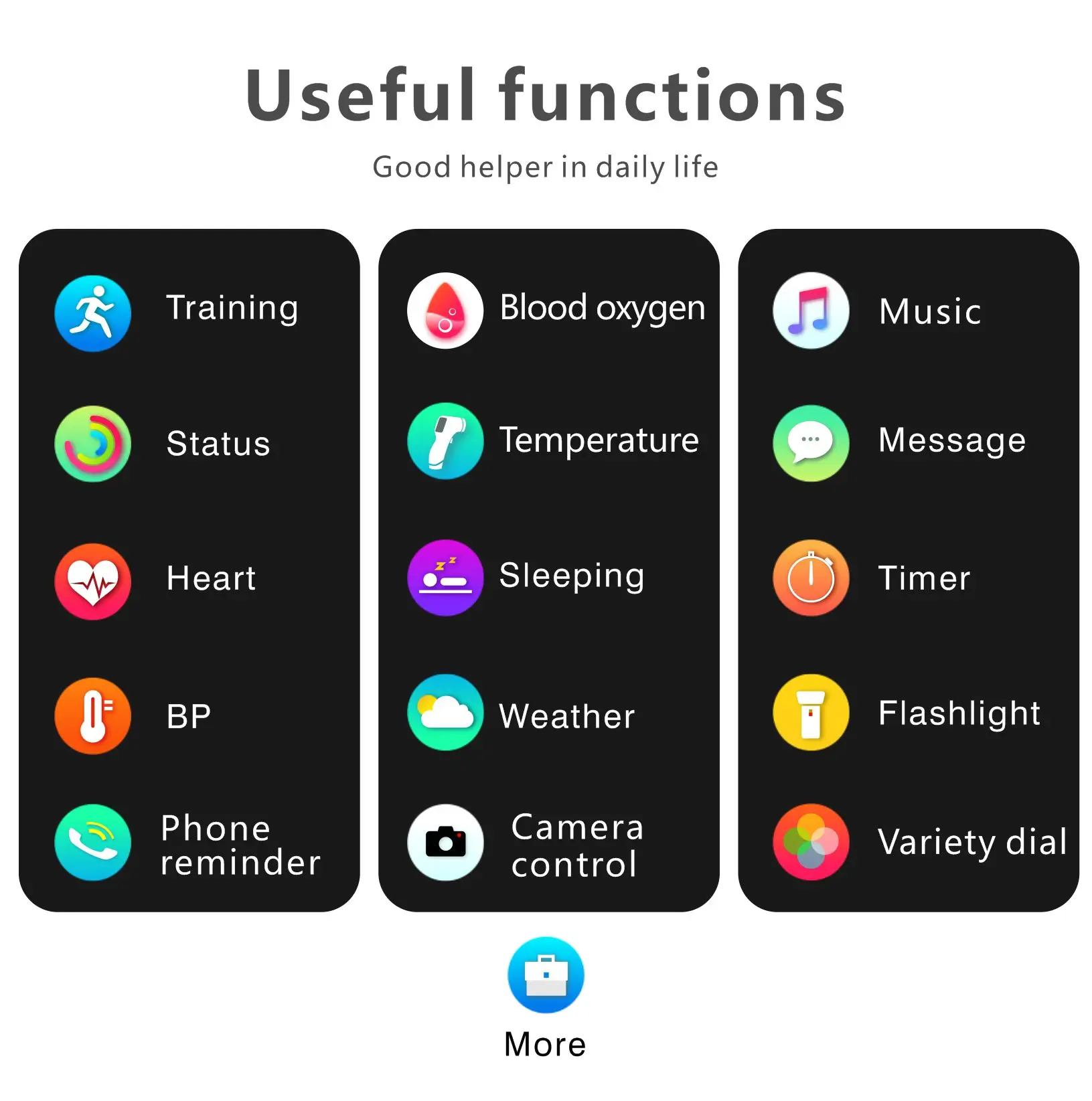 

Vwar VQ6 Bluetooth 5.0 Smart Watch Body temperature SpO2 Blood Pressure Clock 24-Modes Sports Smartwatch for Xiaomi Apple Phone