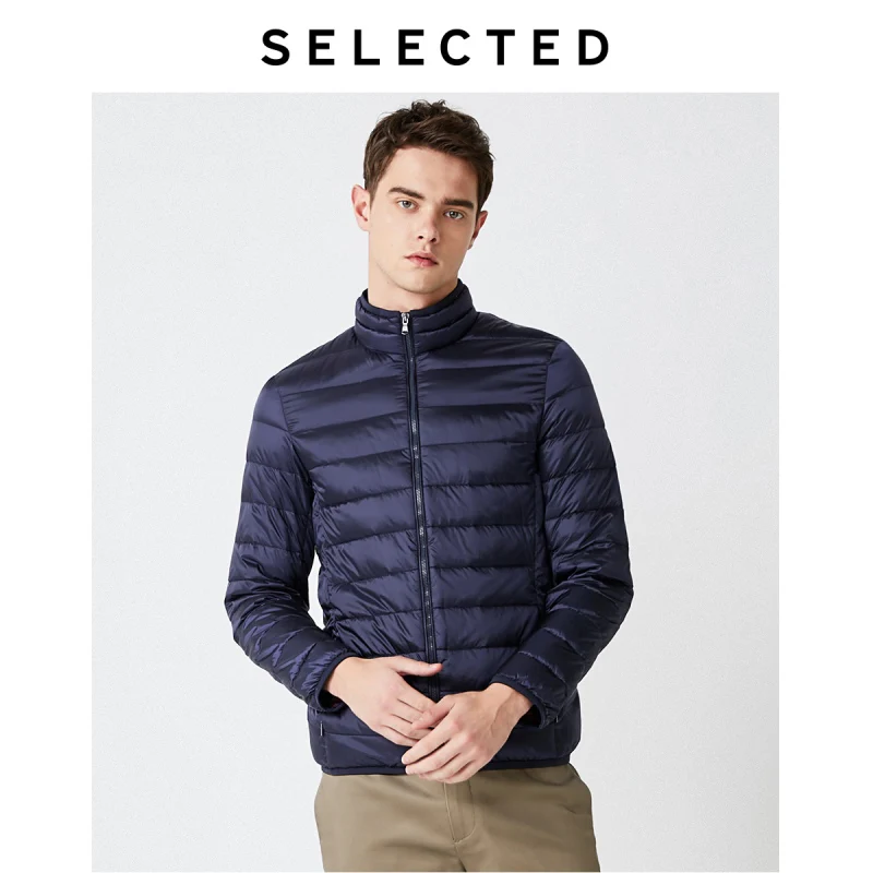 Мужская зимняя куртка на утином пуху с воротником стойкой|Мужские пуховики| |