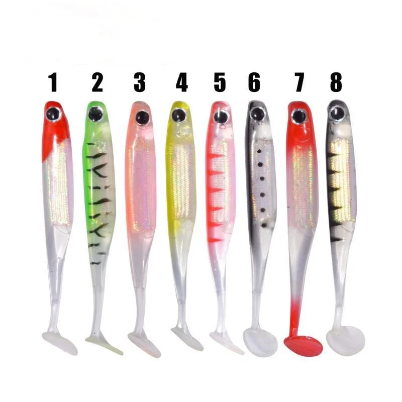 

T Tail Shad Soft Lures 100mm 5g 4pcs/lot Artificial Rainbow Fishing Lure Wobblers Silicone Soft Baits Carp Tackle Pesca Predator