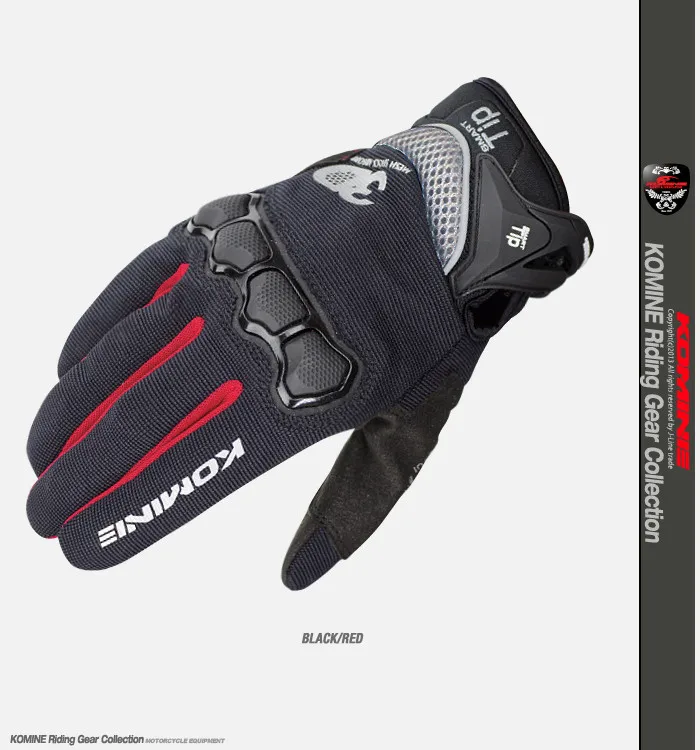 

Komine GK-162 Gloves GK 162 3D Protect Mesh Guantes Touch Screen Phone Motorcycle Motocross Riding Moto Luvas For Men