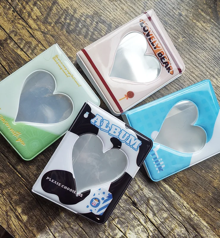 36 Capacity Cute Heart Photo Album for 3 inch Lomo Card Photocard Mini Ateez Stray Kids Bangtan Boys Kpop Cards | Канцтовары для
