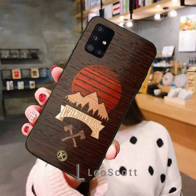 

Keyway Canada Design unique Wood grain Phone Case For Samsung A32 A51 A52 A71 A50 A12 A21S S10 S20 S21 Plus Fe Ultra
