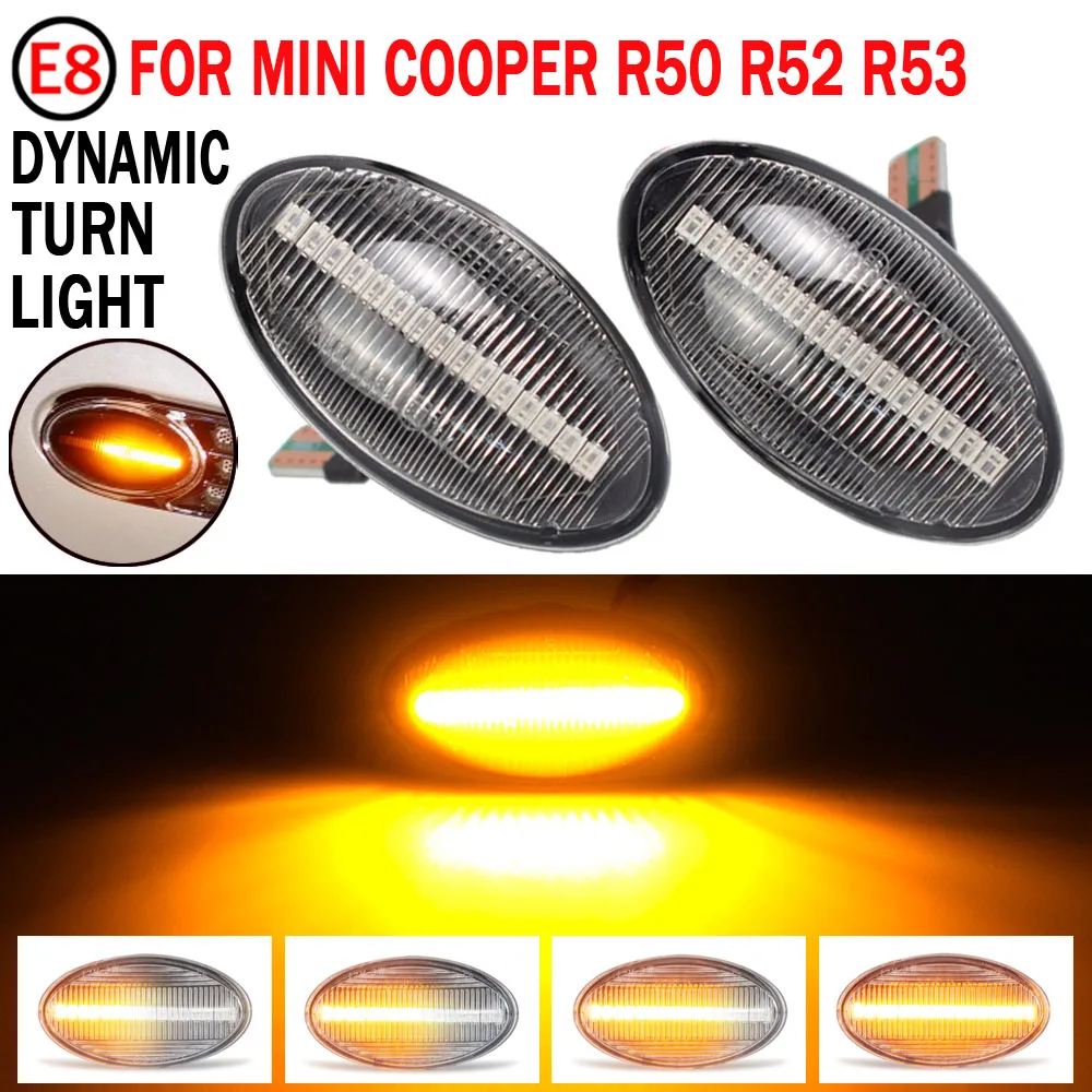 

LED Dynamic Car Blinker Side Marker Turn Signal Light Lamp Accessories For BMW MINI Cooper R50 R52 R53 2002-2008