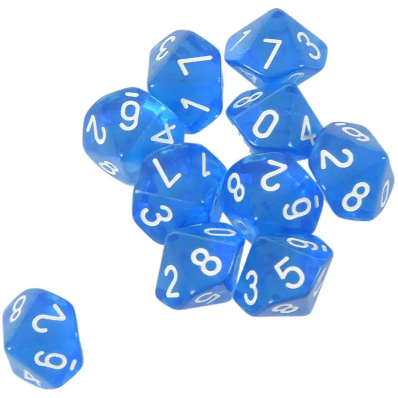 10 Dices D10 сторонняя игральная кость из драгоценного камня для РПГ Подземелья и