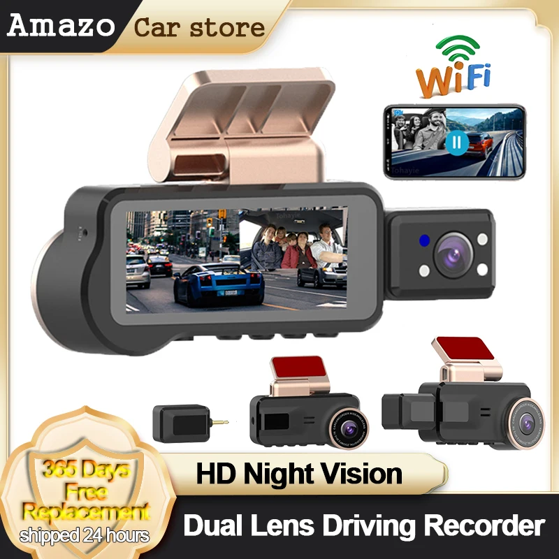 Автомобильный видеорегистратор с Wi-Fi для смартфона 1080P циклическая запись