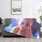 Зимнее покрывало принцессы с рисунком из искусственного аниме, плюшевое ультрамягкое флисовое покрывало, постельное белье, бархатный подарок для путешествий