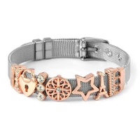 new keeper combination charm stainless steel bracelet diy men women bangles bracelets brand fashion jewelry gifts