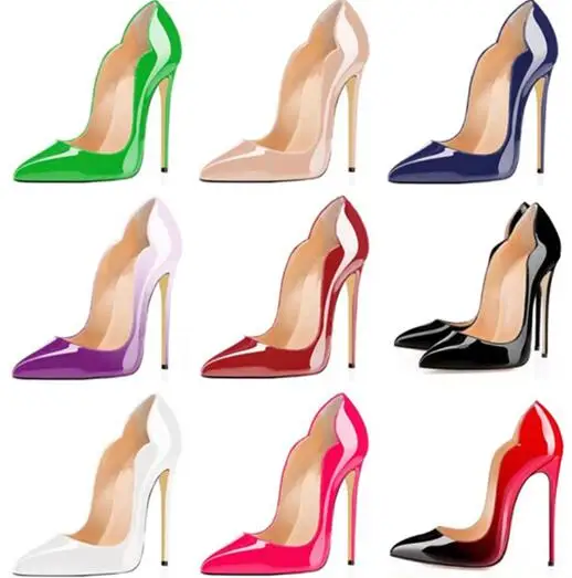 Linсреди Женские вечерние туфли лодочки из лакированной кожи на шпильке 12 см