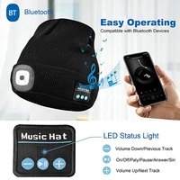 winter hat music led light hat sports running wireless headphones cap warm knitted hat headset rechargeable smart cap