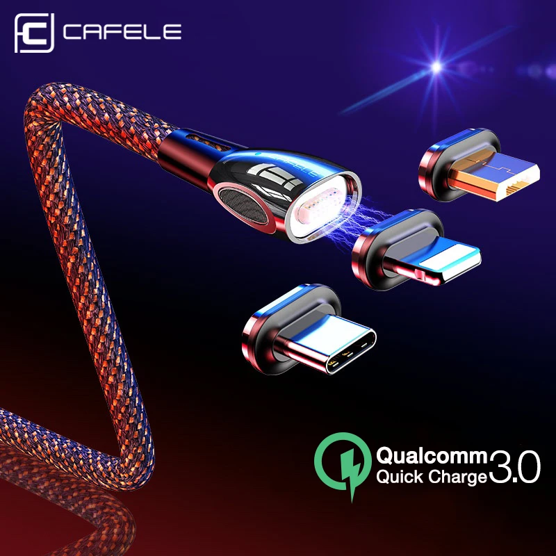 CAFELE QC3.0 Магнитный usb-кабель и синхронизация данных быстрое зарядное устройство type C Micro USB кабель для iPhone 11 pro max huawei samsung Xiaomi