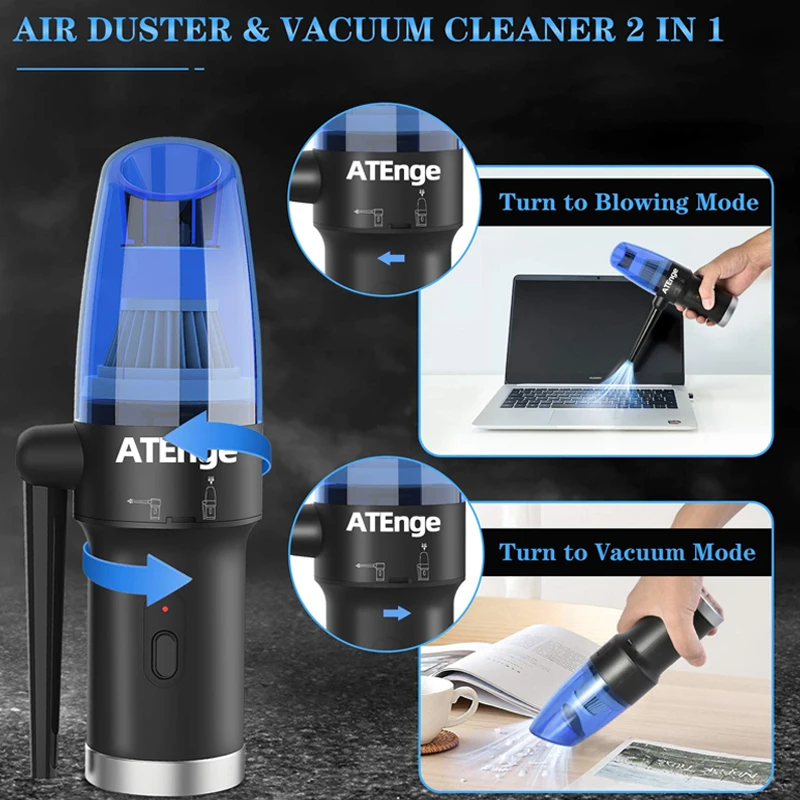 electric air blower mini car vacuum cleanercordless air duster for keyboard computer cleaning scraps for laptoppianosofa gap free global shipping