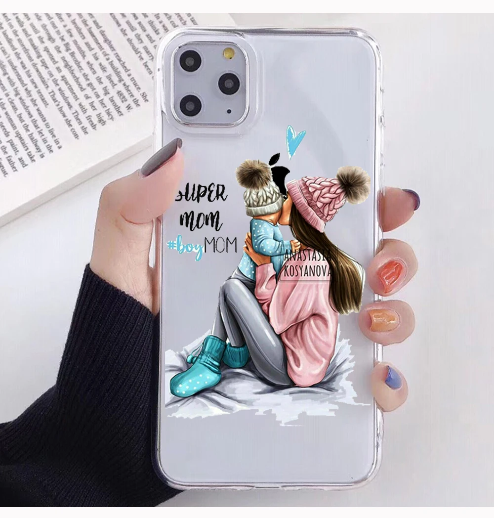 

PUNQZY Cute girl love mom Phone Case For Huawei P20 P30 LITE P30 P20 PRO MATE 20 Mother's day gift Soft TPU Transparent Cover