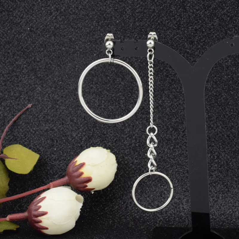 Серьги-кольца асимметричные из нержавеющей стали | Украшения и аксессуары