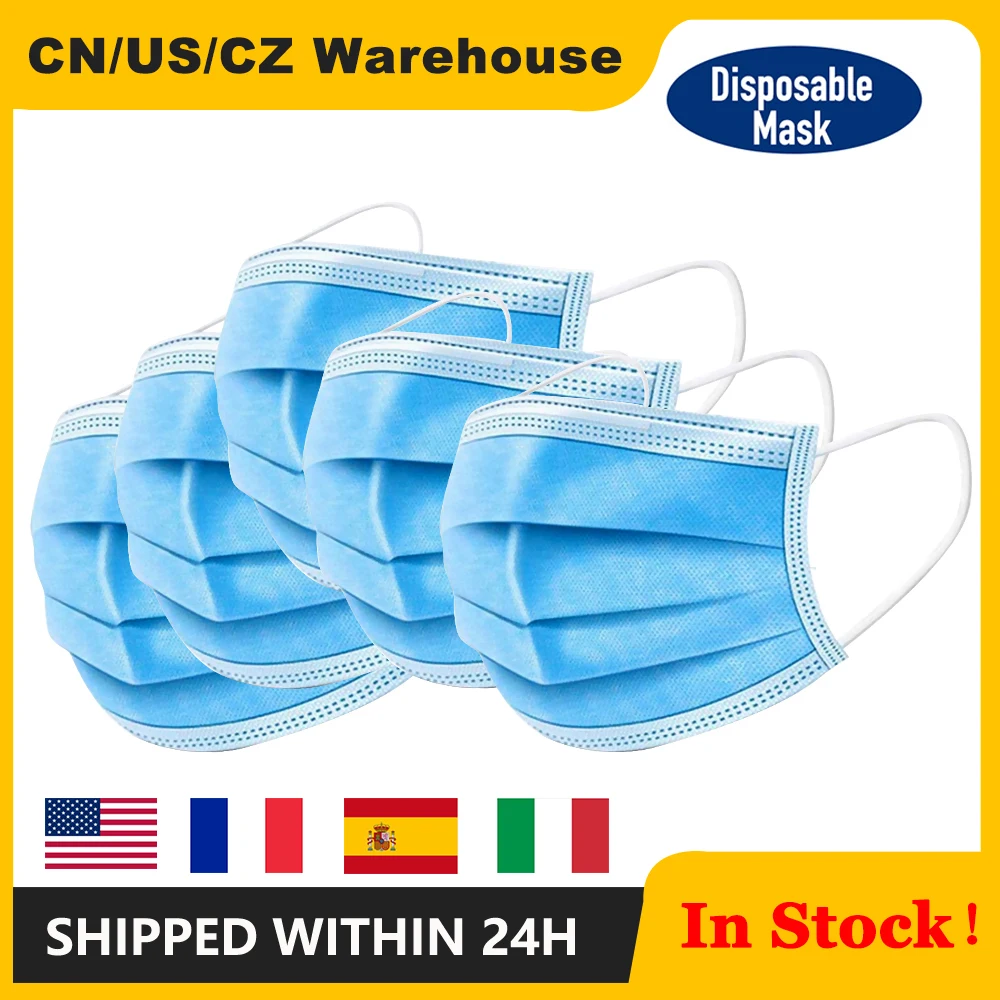 1 200 шт одноразовые маски ушной 3Ply для лица из мягкой дышащей ткани нетканые
