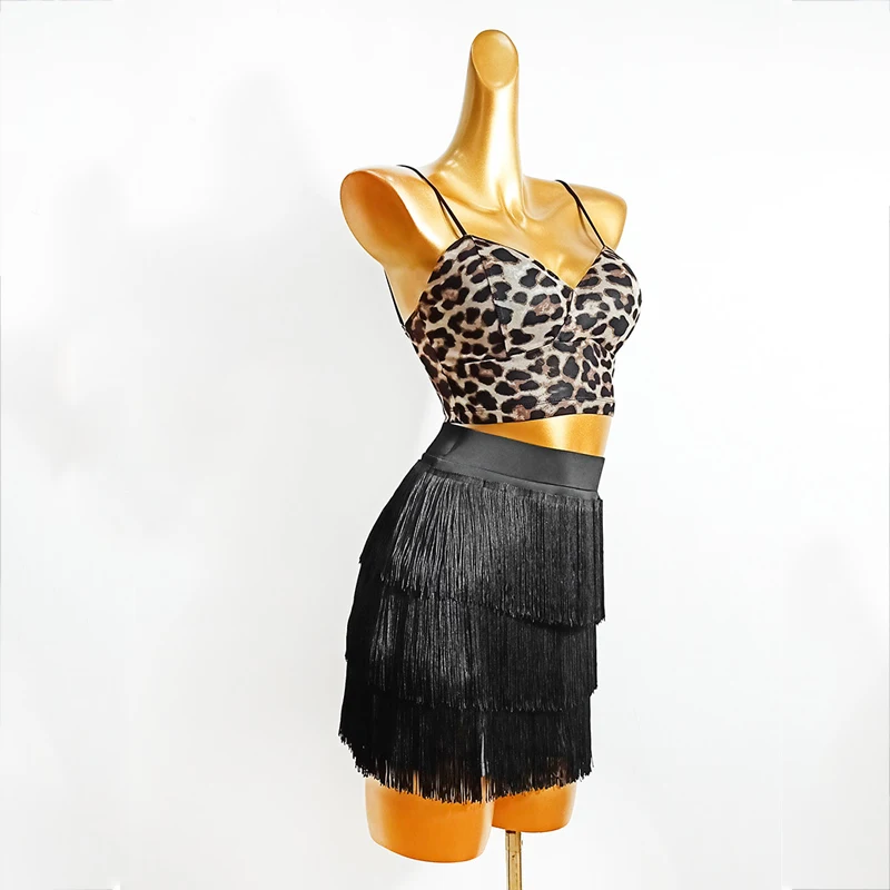 Латинские танцевальные юбки женский танцевальный костюм из нескольких слоев с