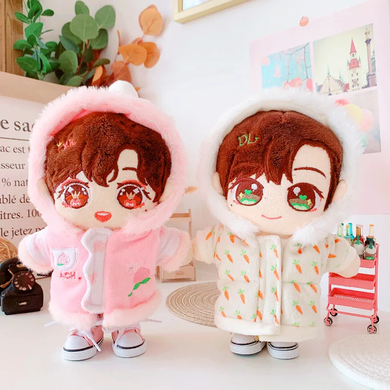 

20cm Baby Doll Plush Doll's Clothes Lovely Toys Dolls Accessories for Korea Kpop EXO Idol Dolls gift