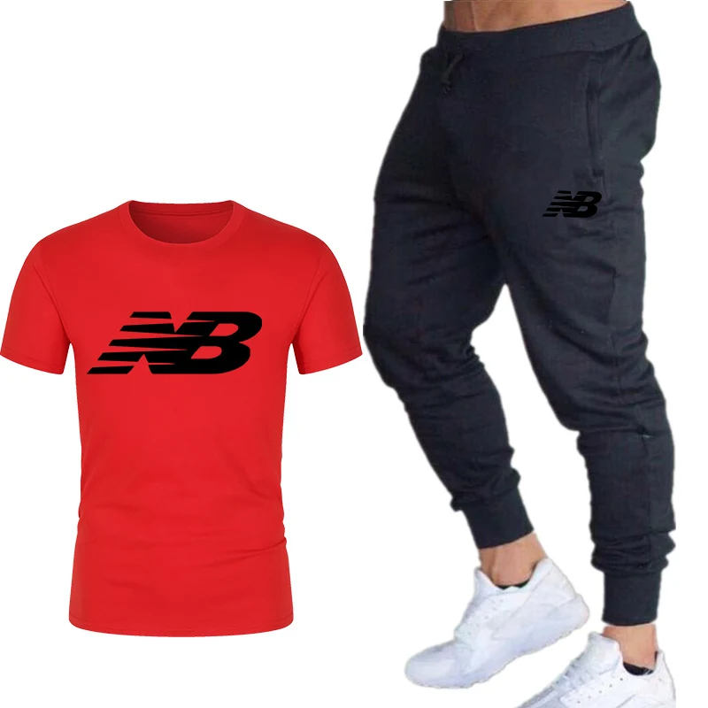 

2021 men's running suit sportswear sports T-shirt + jogging pants gym fitness fashion quick-drying sportswear fitness sportswear