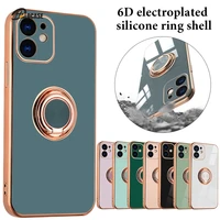 silicone phone case for iphone 12 11 pro max xr se 2020 x 12 mini xs max case shockproof magnetic ring bracket for iphone coque