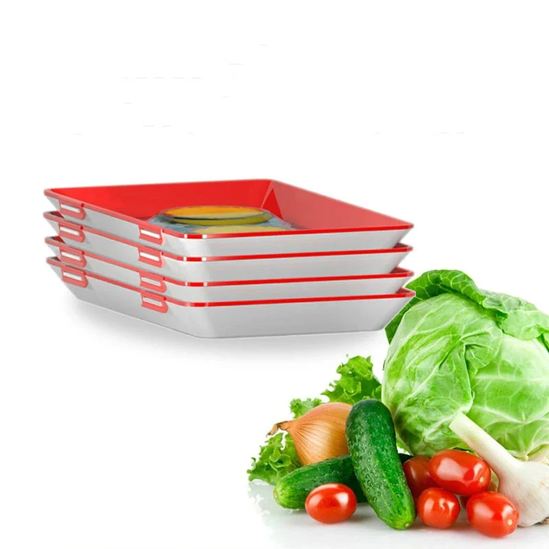 Microwave Fresh Food Tray Container Clever Dropship Kitchen Preservation Set Items Cover Storage Creative Plastic | Дом и сад