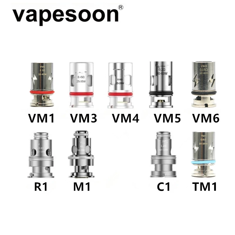 5 шт. PnP катушка PnP-VM1 VM5 VM6 запасная Головка Катушки для VOOPOO VINCI / R X DRAG S Pod Argus GT Mod Vape Kit