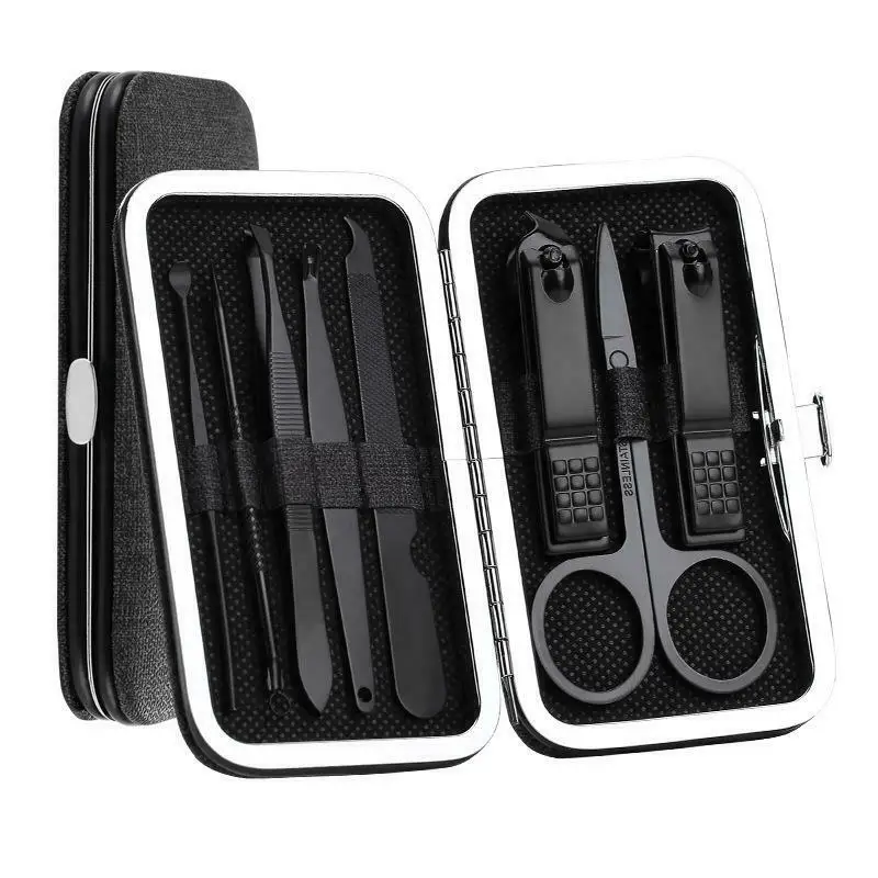 

8 PCs Professional Nail Clippers Manicure Set Outdoor Stainless Steel Nail Cutter Scissor Cuticle Nipper Camping Equipment 2021
