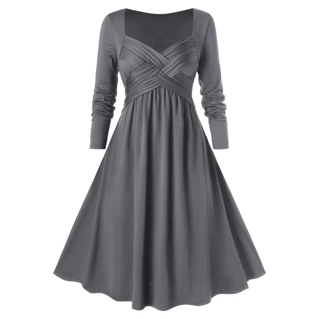 Модное платье для женщин повседневное плюс размер Марлевое милое воротник