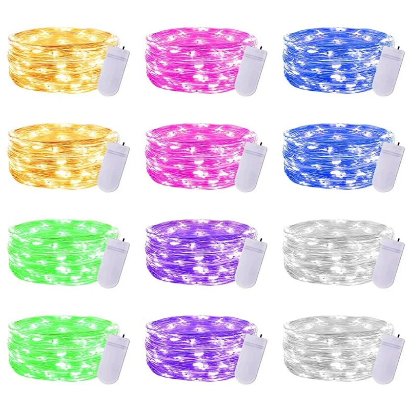 

Сказочные огни, 12 Светодиодный к светодиодных сказочных огней на батарейках, 7 футов 20 светодиодный ных гибких огней светлячков Звездная лу...