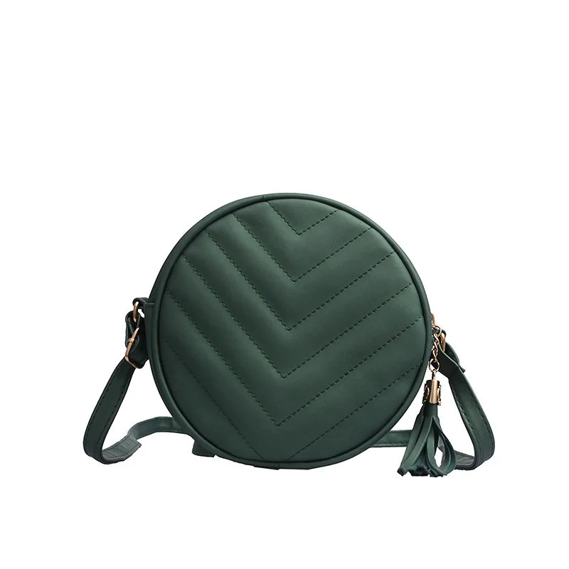 Green Bolsos Para Mujer, женская сумка через плечо, круглая сумка, женская сумка, дизайнерские сумки, сумки через плечо для женщин, из искусственной кожи, сумка - Цвет: Green