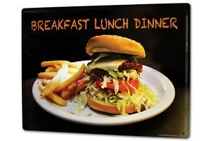 

Tin Sign Nostalgic Fun G. Huber Breakfast Lunch Dinner Coffee Bar Decoration Home Decor