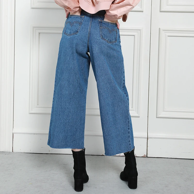 Autumn Winter Women Denim Pant High Waist Loose Comfort 100% Cotton Female Lady Jeans | Женская одежда
