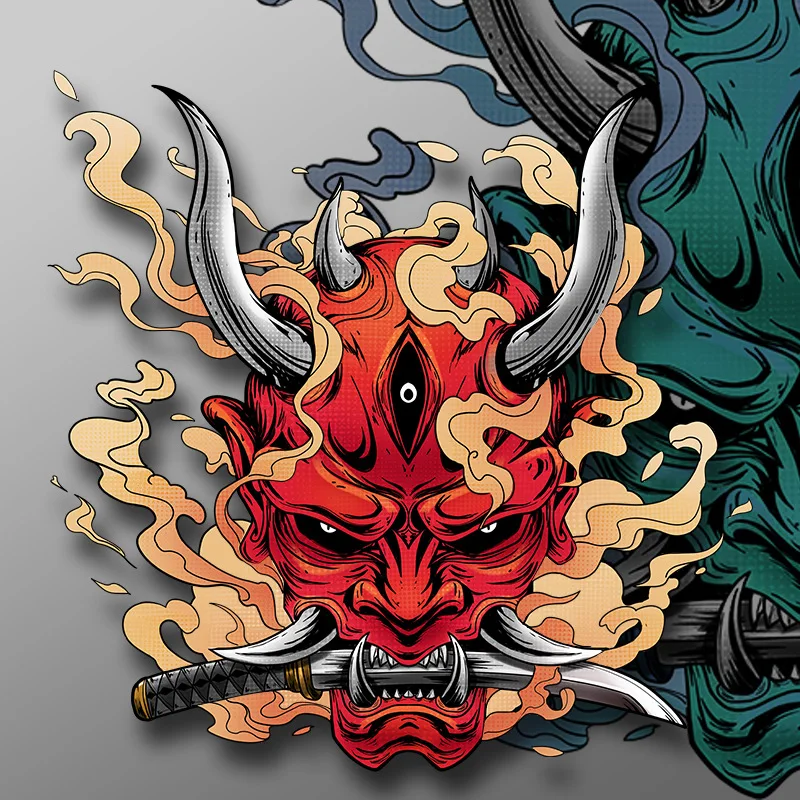 

Japanese Prajna Car Stickers Hannya Auto Decal Red Demon Window Devil Bumper Vinyl Fuel Tank Motorcycle Laptop Styling