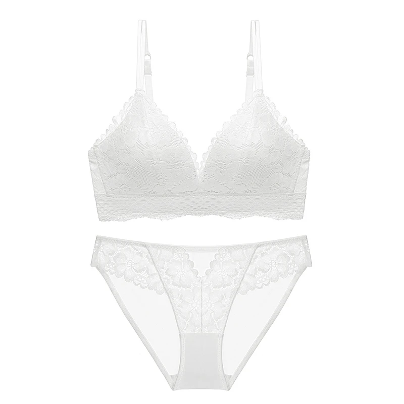 Комплект кружевного Бесшовного нижнего белья из бюстгальтера и трусиков с