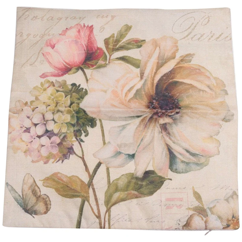 Акция! Винтажный цветочный/цветочный льняной декоративный чехол для подушки