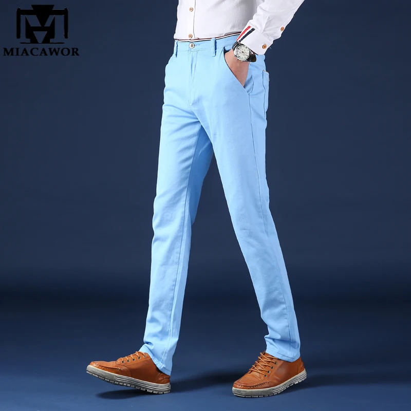 

New Summer Casual Pants Men High Quality Cotton Trousers Slim Fit Pantalon Homme Plus Size Men Clothing K149