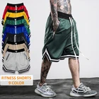 Шорты мужские спортивные с молнией и карманами, быстросохнущие повседневные штаны до колена, для спортзала, фитнеса, бодибилдинга